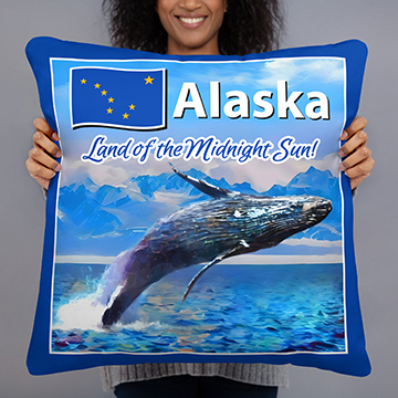 Alaska Whale Throw Pillow
