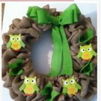 Owl Burlap Wreath for sale in Phenix City AL by Garage Sale Showcase Member M And M Garage Sale 6889