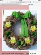 Owl Burlap Wreath for sale in Phenix City AL