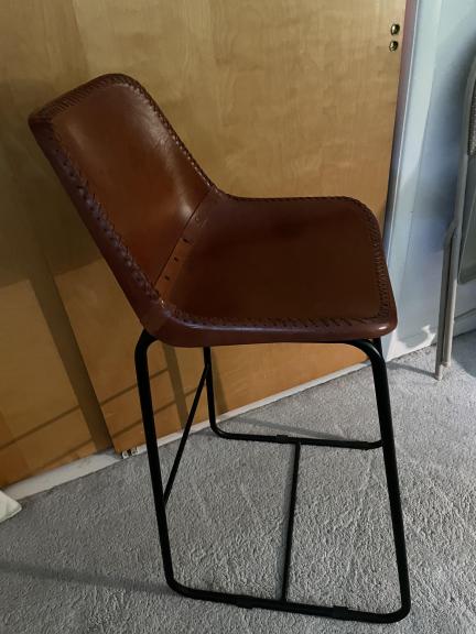 Crate & Barrel Slope Leather Stools