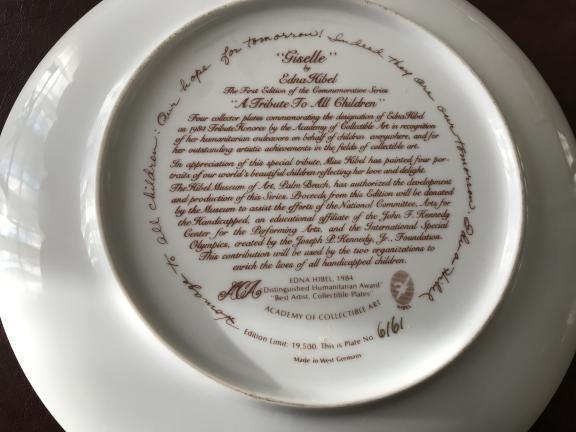 Edna Hibel Collectors plate