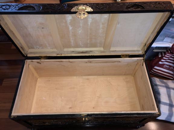 Hand carved Asian trunk