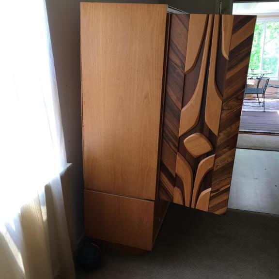 Oak, Teak & Rosewood Armoire