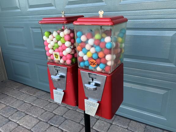 Twin Gumball Vending Machines
