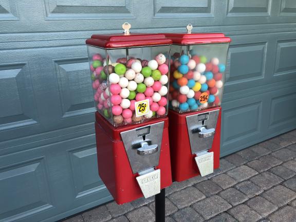 Twin Gumball Vending Machines