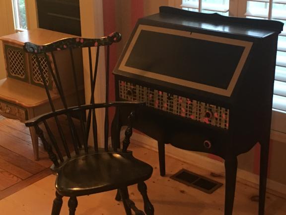 Hand painted secretary desk and chair for sale in West Chester PA