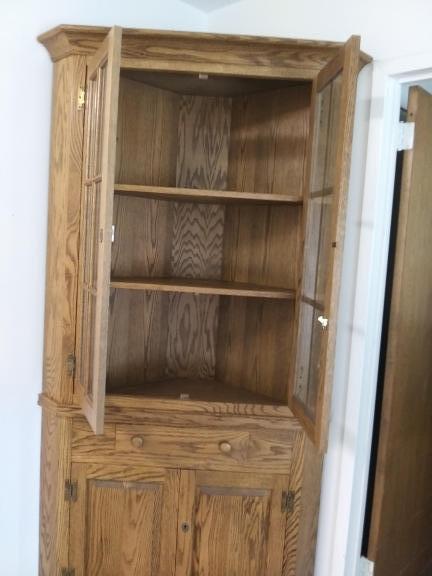 Solid Oak Corner Cabinet