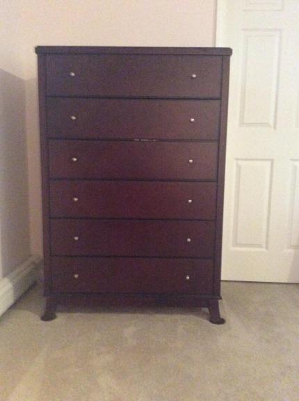 King size bed frame with mattress foundations,dresser, night stand, & bedroom night lamp