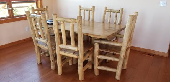 Rustic Hard Wood Table with 6 chairs for sale in Tabernash CO