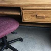 Oak Desk & Chair for sale in South Burlington VT by Garage Sale Showcase member Cangirl, posted 06/20/2019