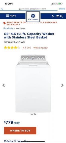 GE TOPLOAD WASHER + DRYER