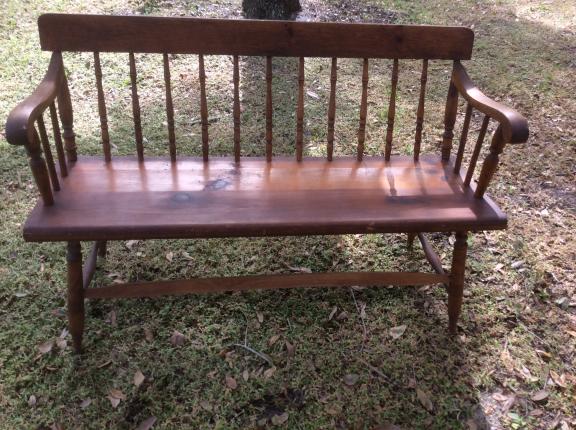 Plank bottom ,spindle back bench for sale in Sebastian FL