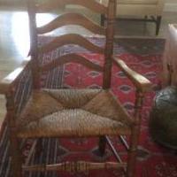 Ladder back rush bottom arm chair for sale in Sebastian FL by Garage Sale Showcase member Cervera, posted 11/28/2019