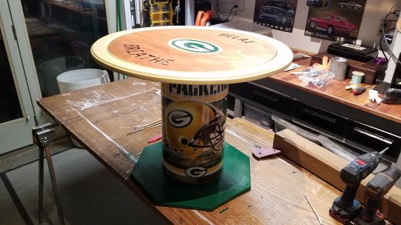 Green Bay Packer custom end table for sale in Cumberland WI