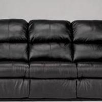 Black Leather Reclining Sofa 