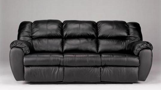 Black Leather Reclining Sofa