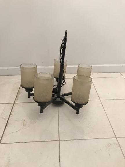 Albasque light fixtures - 9 bulbs - large, medium 5 bulb small