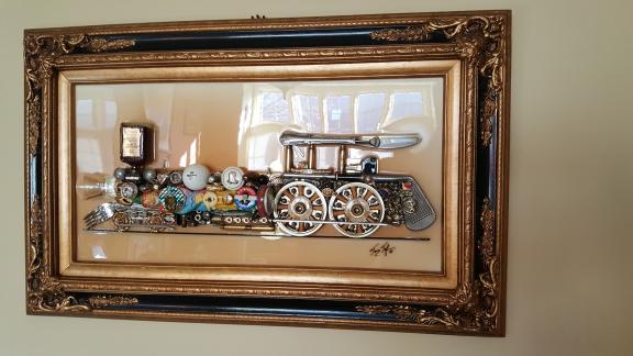 3-D, Train Engine "sculpture". Framed. for sale in Sterling Heights MI