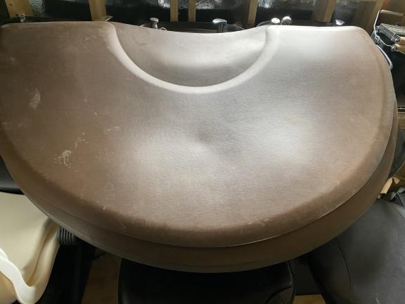 4 Brown Hydraulic Chairs w/ Mats