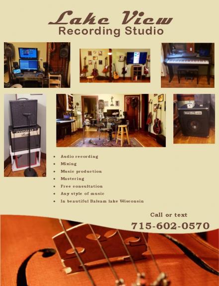 Recording studio time for sale in Balsam Lake WI