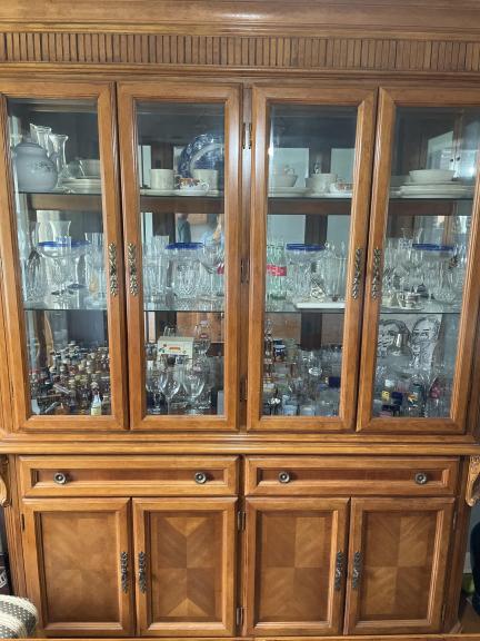 Wooden Dining Set with China Cabinet