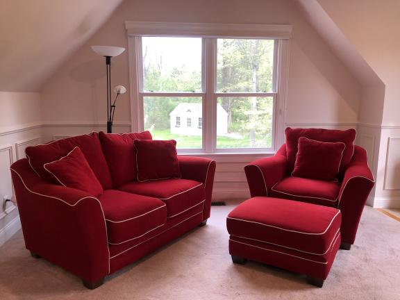 Love seat, Ottoman and Armchair set