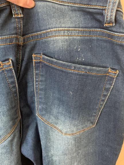Stressed blue jeans