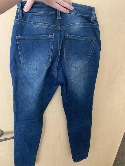 Stressed blue jeans
