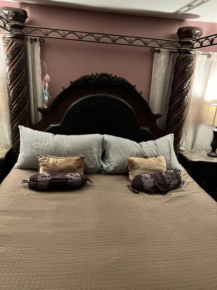 Ashley North Shore King Poster Bed with Canopy