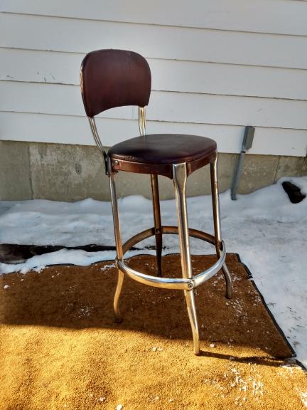 vintage metal stool