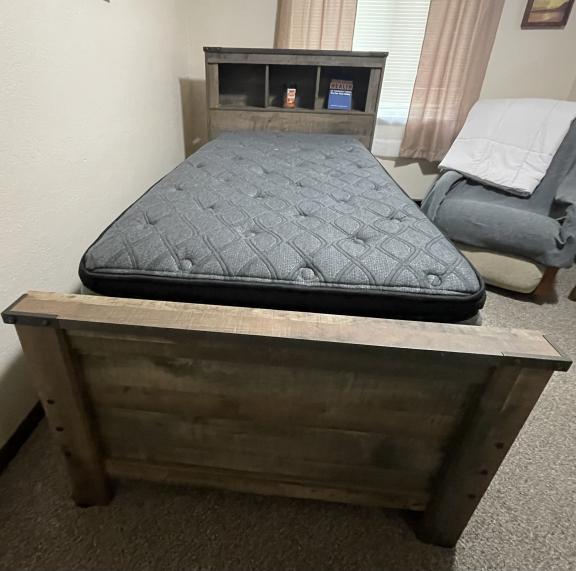 Trinell Twin Captains Bed with Bookcase Headboard