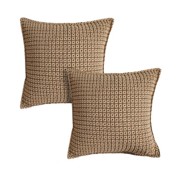 SOGA 2X 45cm Cozy Brown Geometric Knit Polyester Pillow Cover