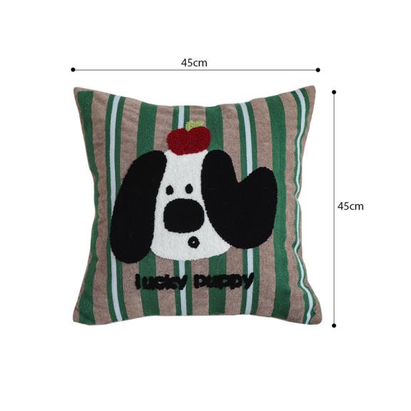 SOGA 2X 45cm Christmas Dog Pillow Cover - Holiday Striped Pillowcase