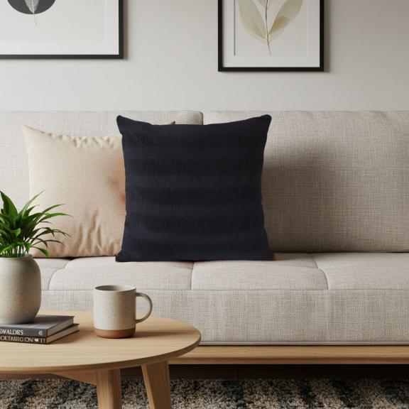 SOGA 2X 45cm Luxurious Black Velvet Polyester Throw Pillow Cover