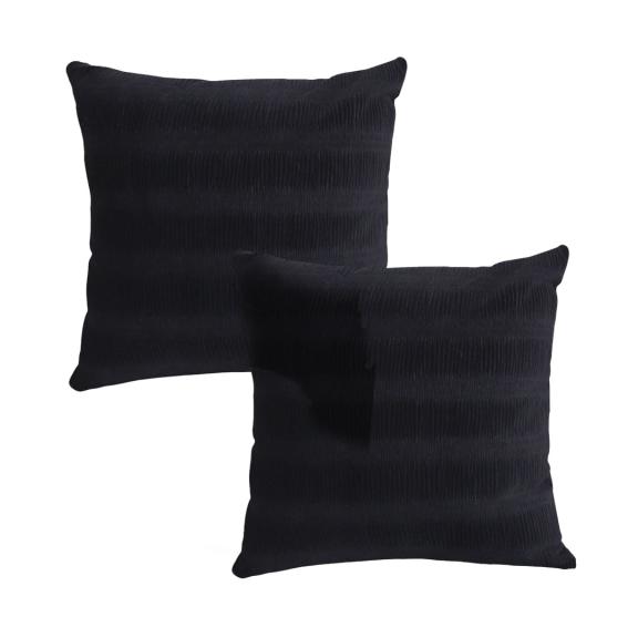 SOGA 2X 45cm Luxurious Black Velvet Polyester Throw Pillow Cover