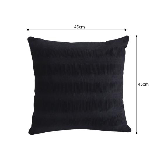 SOGA 2X 45cm Luxurious Black Velvet Polyester Throw Pillow Cover