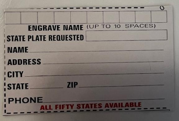 Vintage Mini Personalized (3) aluminum license plates & 1 Brand new plastic plate still customizable