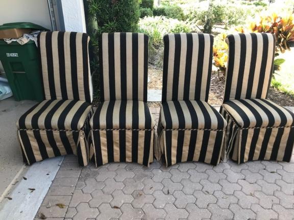 4 Black & tan dining room chairs for sale in Naples FL