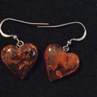 Authentic Amber Heart Pierced Earings for sale in Royal Oak MI by Garage Sale Showcase member FurNace25, posted 04/25/2018