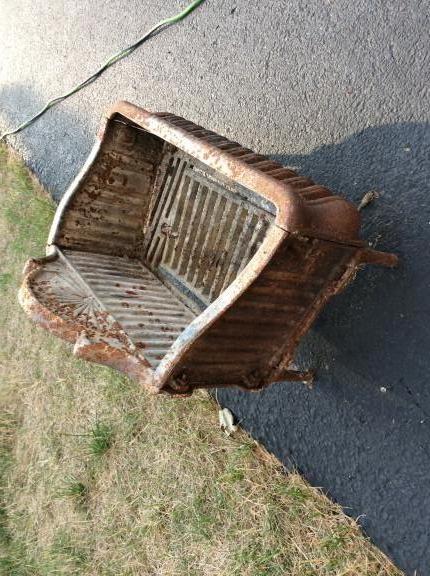 Antique iron fire grate