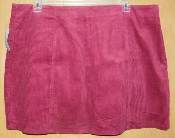 Plus Sz Burgundy Corduroy Mini Skirt 3X