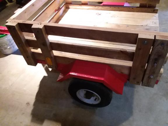 red high visibility utility trailer