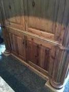 Queen Pine Poster Bed w Matching Armoire for sale in Alpharetta GA