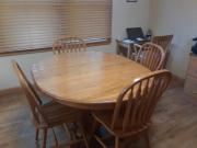 Oak oval table/chairs, Oak TV Trays/ for sale in Stanwood IA