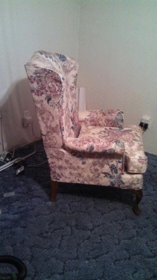 Wing Back Chair and Ottoman