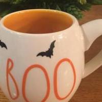 Rae Dunn Original Mug - stencil added Halloween eady for sale in La Porte IN by Garage Sale Showcase member 4phans, posted 09/26/2019