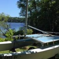 1979 Hobie Cat 16' Catamaran with Trailer for sale in Lake Nebagamon WI by Garage Sale Showcase member Debbieatthelake, posted 07/16/2018